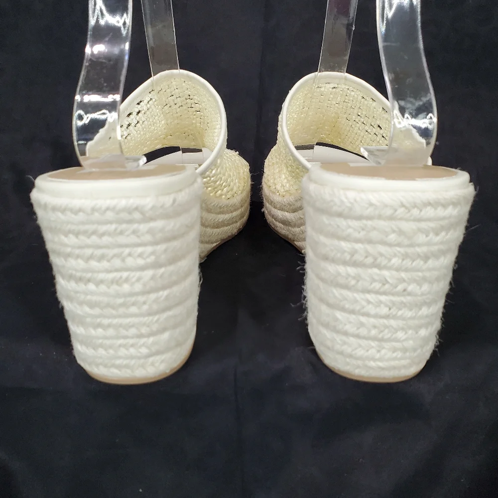 Dolce Vita Womens Saydie Cream Raffia Slip On Wedge Platform Sandals  Size 9.5 - Picture 7 of 15